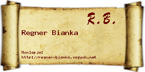 Regner Bianka névjegykártya